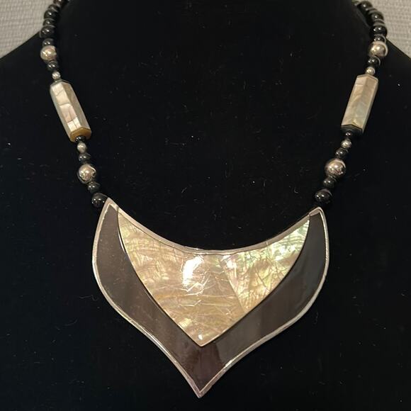 Karla Jordan Statement Piece Necklace #318. Abalone Shell - Picture 1 of 8